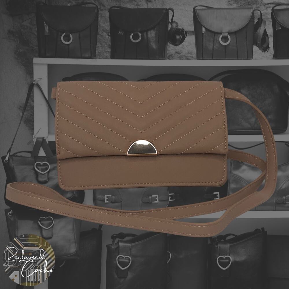 a new day Brown Clay Wallet on a String Handbag